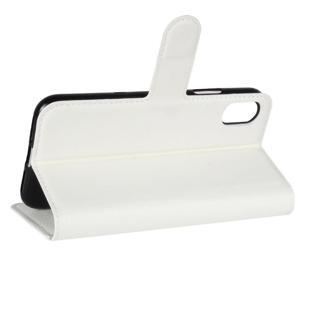 iPhone X / Xs Læder Cover m. Pung Soft Pouch Hvid