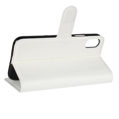 iPhone X / Xs Læder Cover m. Pung Soft Pouch Hvid