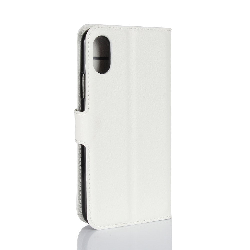 iPhone X / Xs Læder Cover m. Pung Soft Pouch Hvid