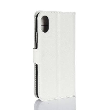 iPhone X / Xs Læder Cover m. Pung Soft Pouch Hvid