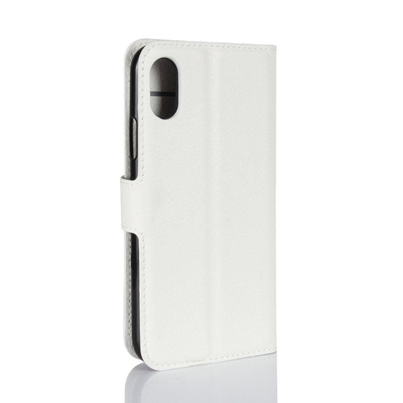 iPhone X / Xs Læder Cover m. Pung Soft Pouch Hvid