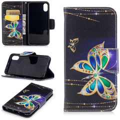 iPhone X / Xs Cover m. Pung Diamond Butterfly - Sort