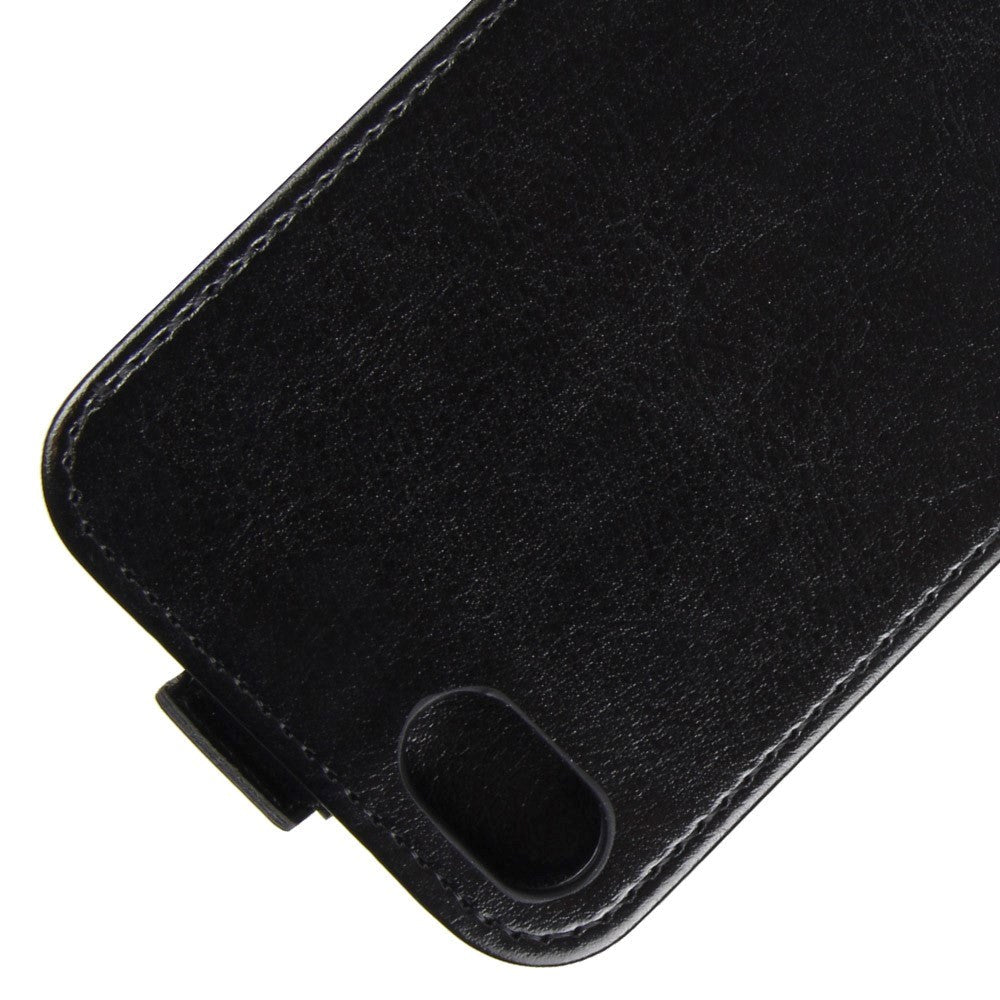 iPhone SE (2022 / 2020) / 8 / 7 Vertikalt Flip Læder Cover m. Kortholder - Sort