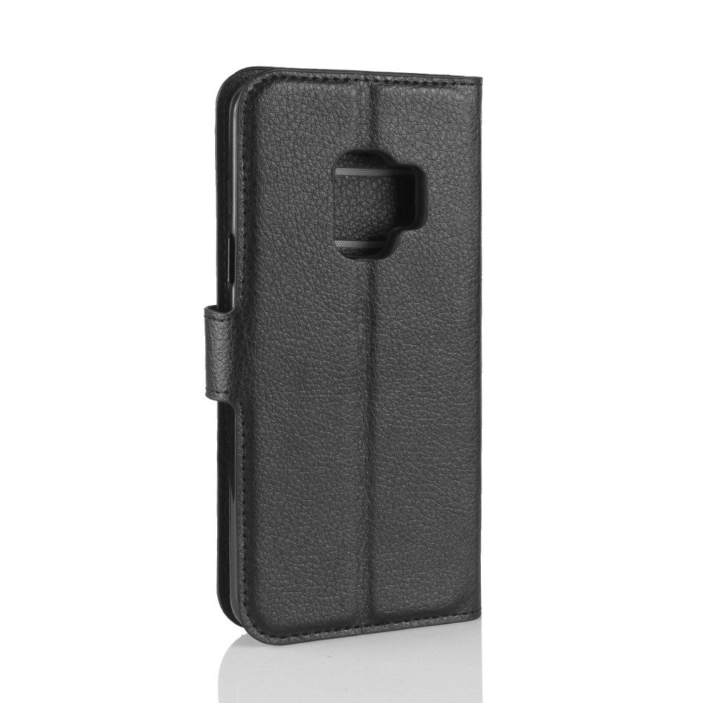 Samsung Galaxy S9 Læder Cover m. Pung Soft Pouch Sort