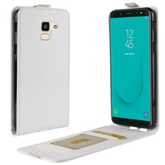 Samsung Galaxy J6 Vertikalt Flip Læder Cover m. Kortholder - Hvid