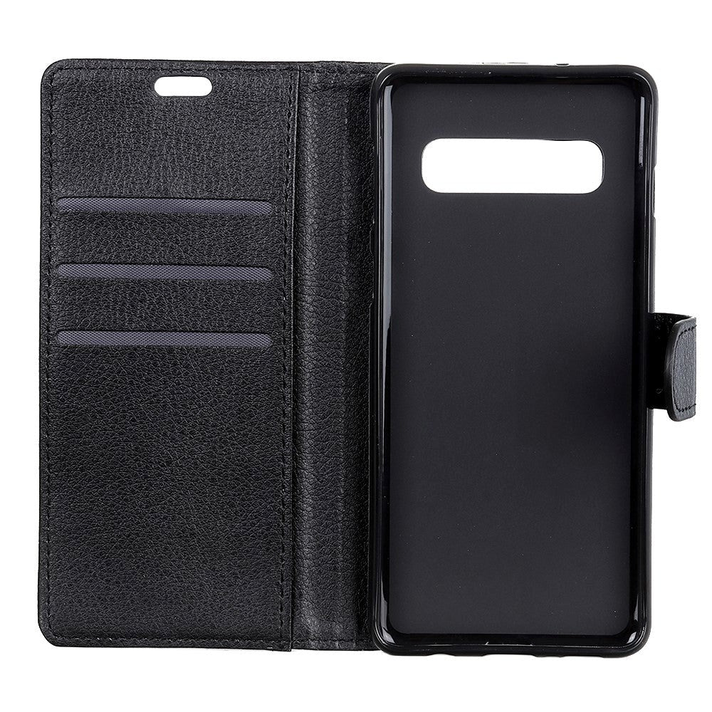 Samsung Galaxy S10+ (Plus) Soft Pouch Læder Cover m. Pung Sort