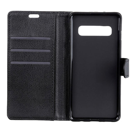 Samsung Galaxy S10+ (Plus) Soft Pouch Læder Cover m. Pung Sort