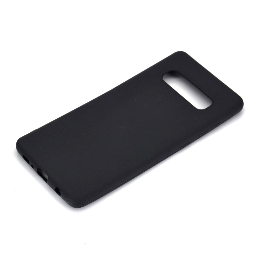 Samsung Galaxy S10+ (Plus) Fleksibelt Plastik Cover Mat Sort