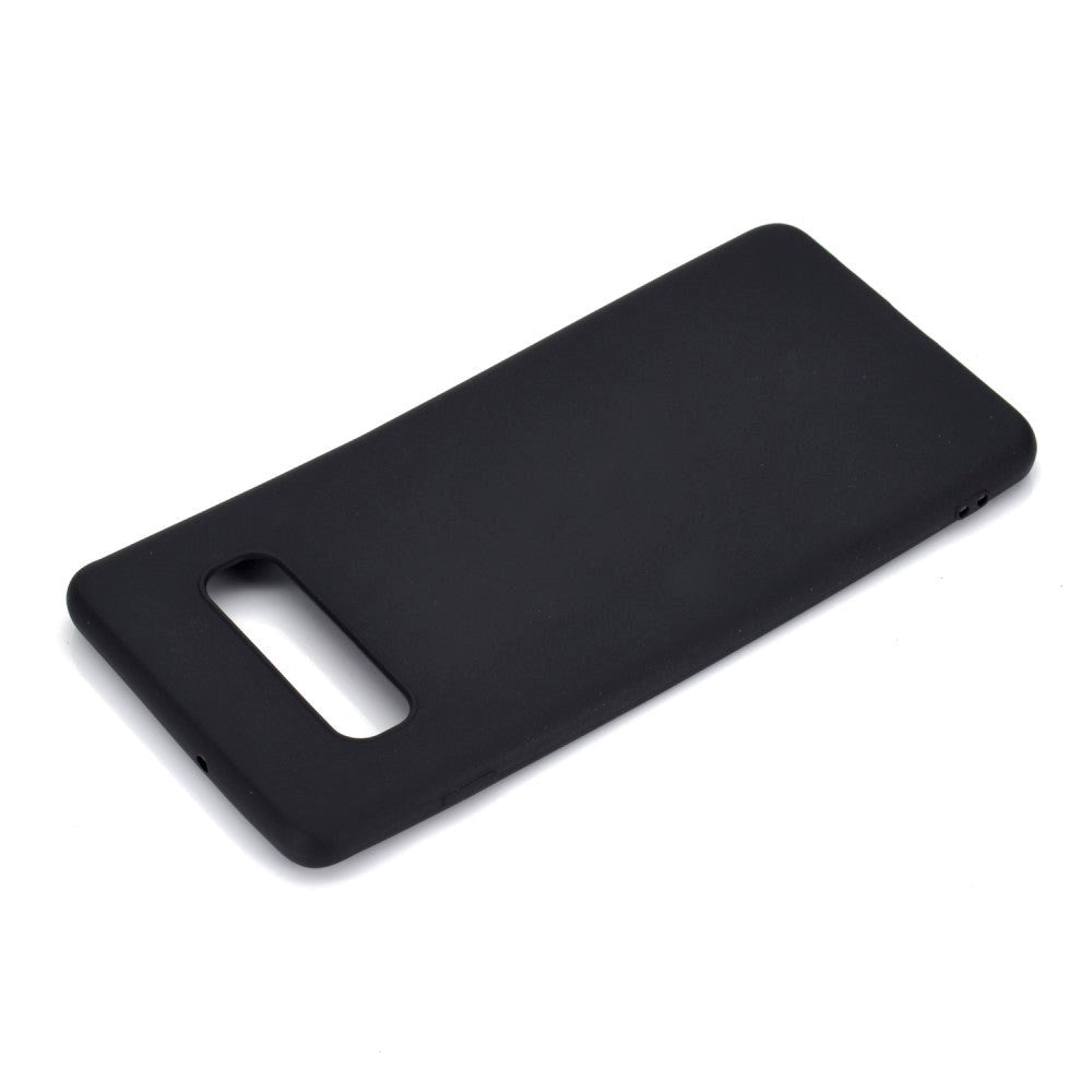 Samsung Galaxy S10+ (Plus) Fleksibelt Plastik Cover Mat Sort