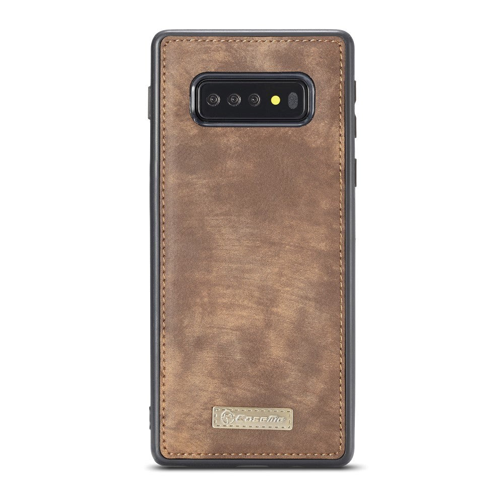 Samsung Galaxy S10+ (Plus) CASEME 2-i-1 Split Leather Wallet Cover - Brun