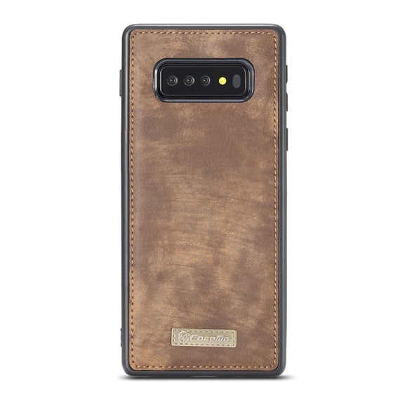 Samsung Galaxy S10+ (Plus) CASEME 2-i-1 Split Leather Wallet Cover - Brun