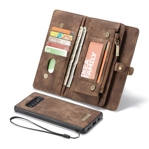 Samsung Galaxy S10+ (Plus) CASEME 2-i-1 Split Leather Wallet Cover - Brun
