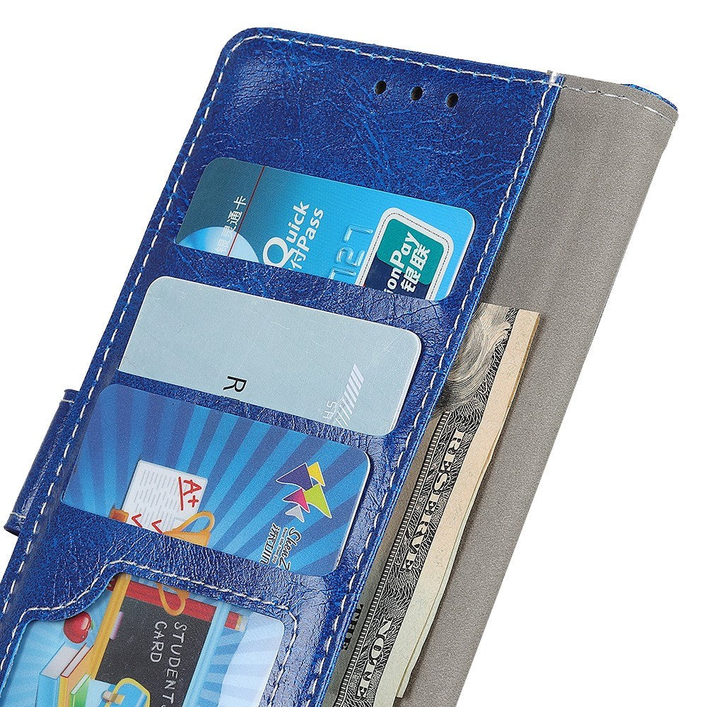 Samsung Galaxy A40 Læder Flip Cover m. Pung - Blå