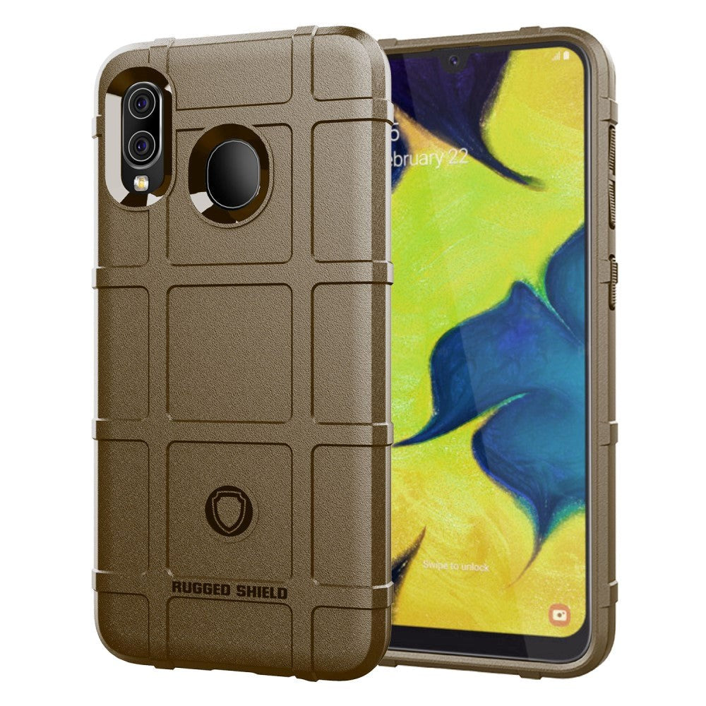 Samsung Galaxy A30 Rugged Shield Cover - Brun