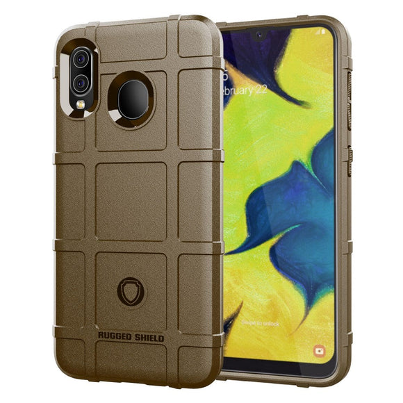 Samsung Galaxy A30 Rugged Shield Cover - Brun
