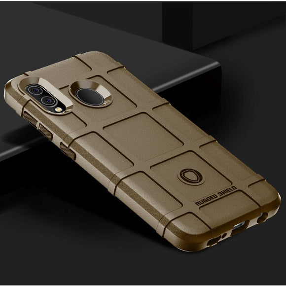 Samsung Galaxy A30 Rugged Shield Cover - Brun