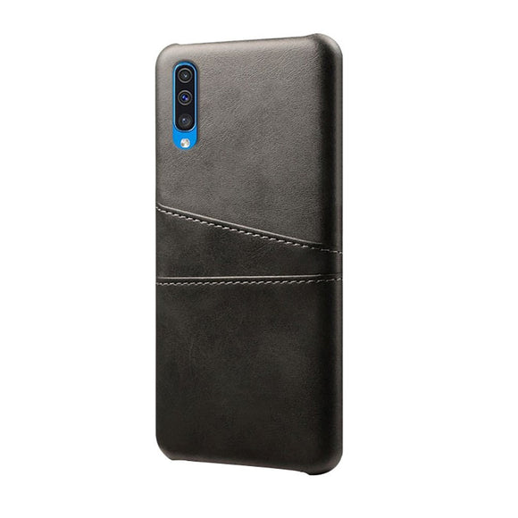 EIDERWOOD Samsung Galaxy A30s / A50 Læderbelagt Plastik Cover m. Kortholder - Sort