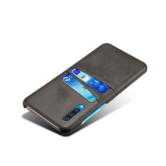 EIDERWOOD Samsung Galaxy A30s / A50 Læderbelagt Plastik Cover m. Kortholder - Sort