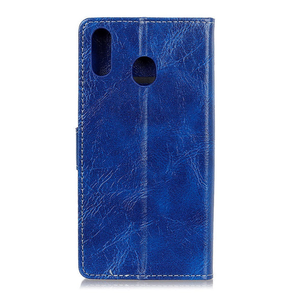 Samsung Galaxy A40 Læder Flip Cover m. Pung - Blå