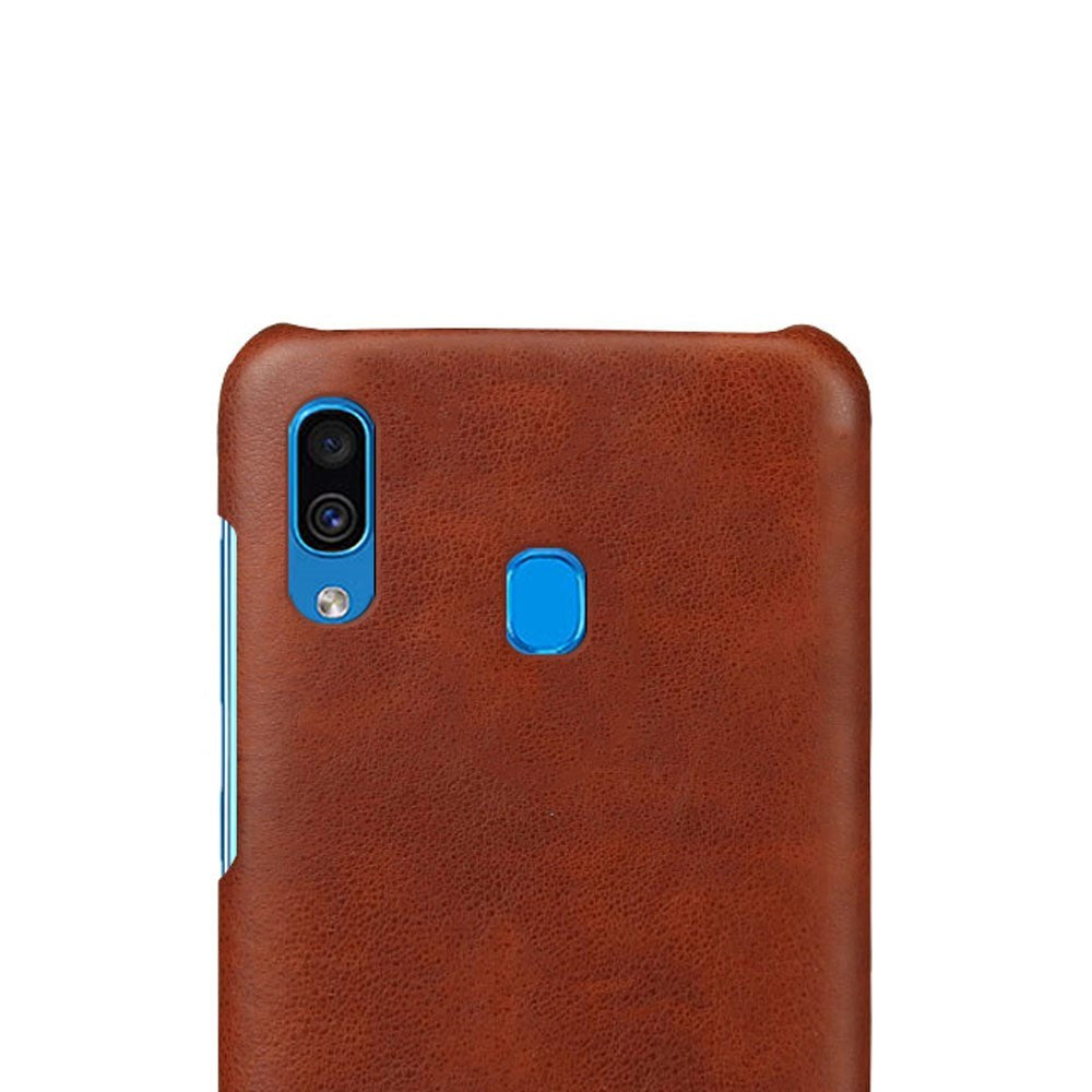 Samsung Galaxy A30 Læder Cover - Brun