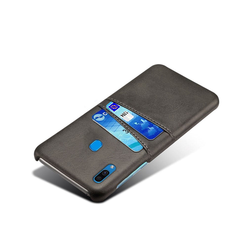 Samsung Galaxy A30 Læder Cover m. Kortholder - Sort