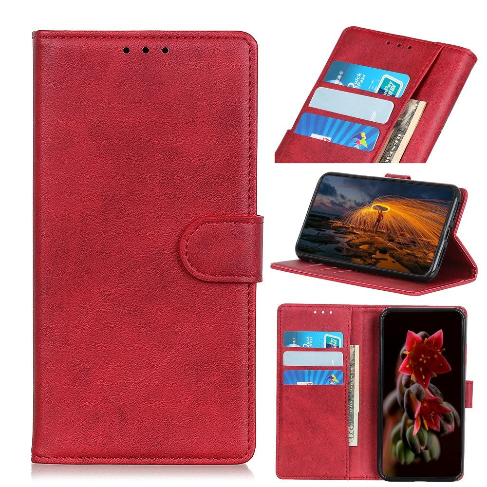 EIDERWOOD Samsung Galaxy A30s / A50 Kunstlæder Flip Cover m. Kortholder & Ståfunktion - Rød