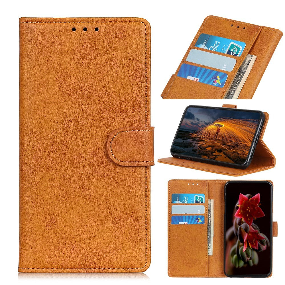 EIDERWOOD Samsung Galaxy A30s / A50 Kunstlæder Flip Cover m. Kortholder & Ståfunktion - Brun