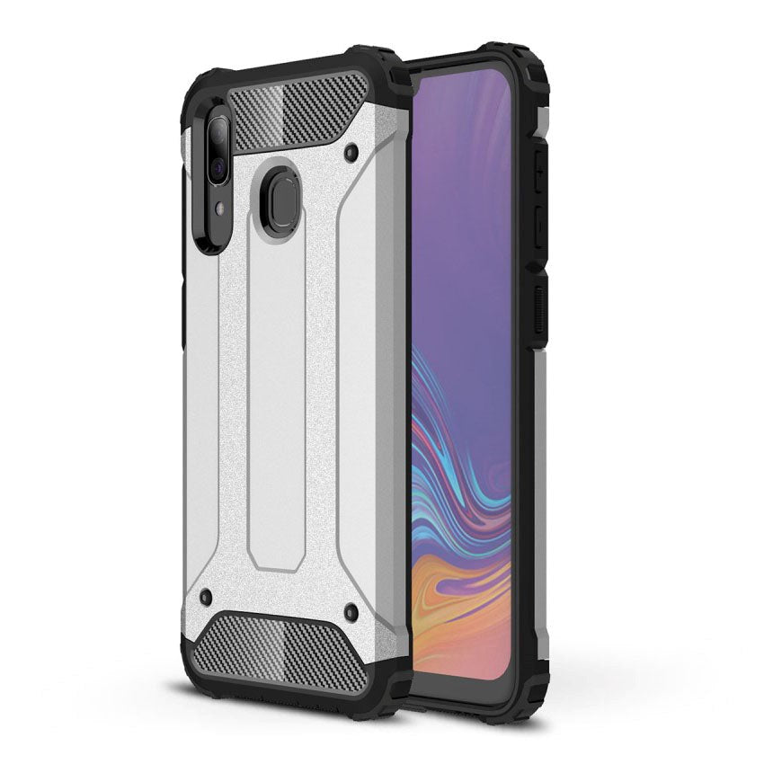 Samsung Galaxy A30 Heavy Duty Håndværker Cover - Sølv