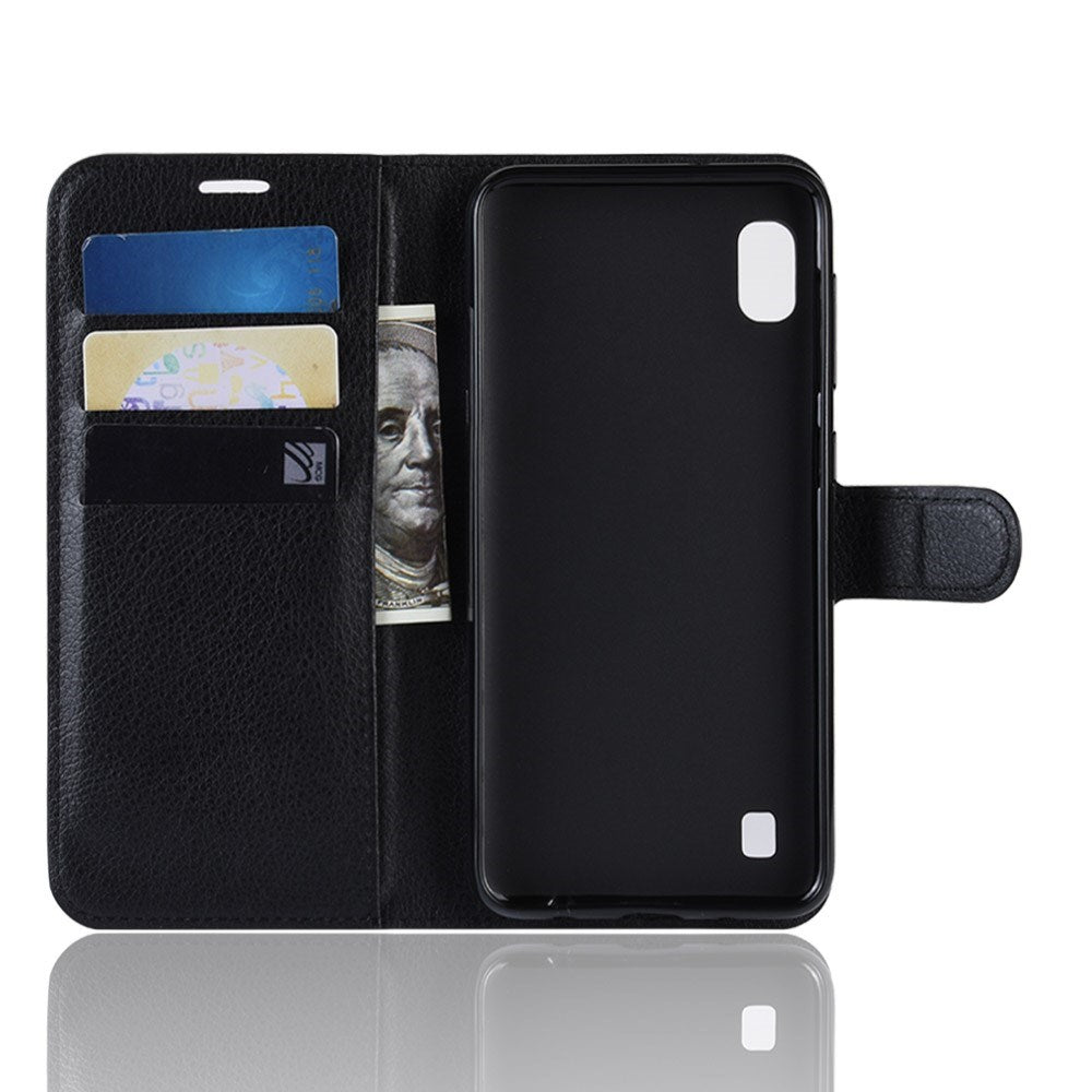 EIDERWOOD Samsung Galaxy A10 Litchi Kunstlæder Cover m. Pung - Sort
