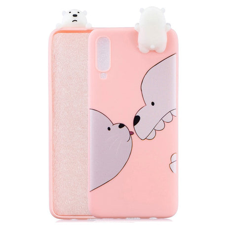 Samsung Galaxy A70 Fleksibelt Plastik Cover 3D Bjørne