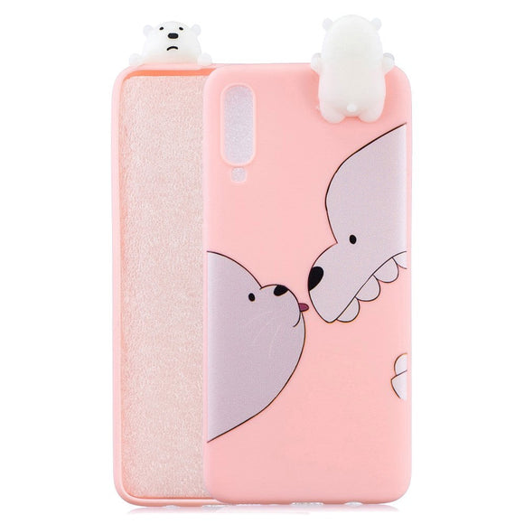 Samsung Galaxy A70 Fleksibelt Plastik Cover 3D Bjørne