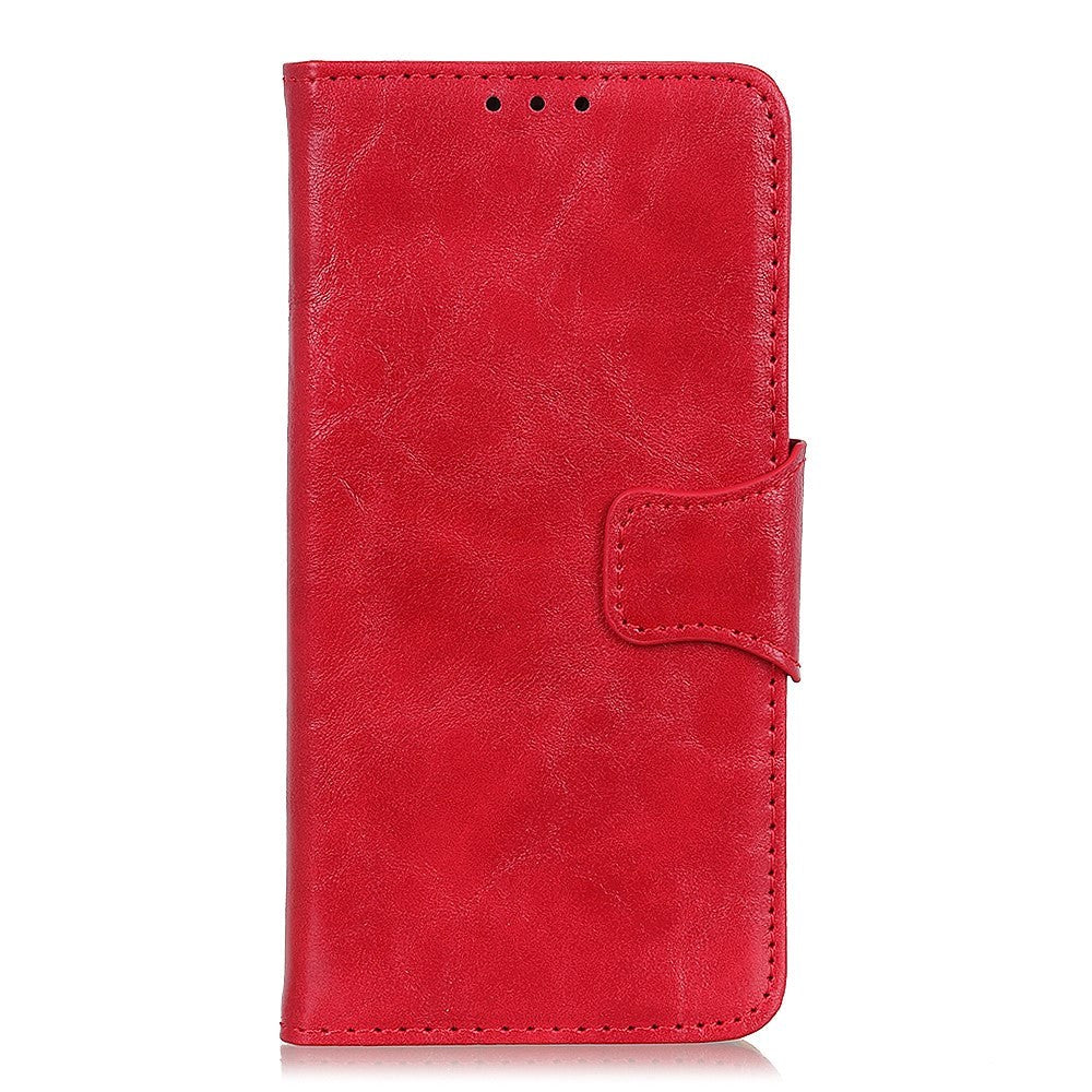 Samsung Galaxy A20s Neutralt Læder Cover m. Pung Rød