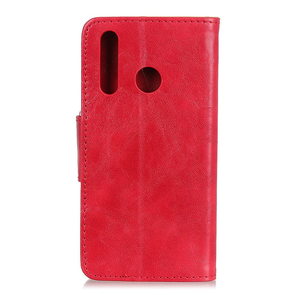 Samsung Galaxy A20s Neutralt Læder Cover m. Pung Rød