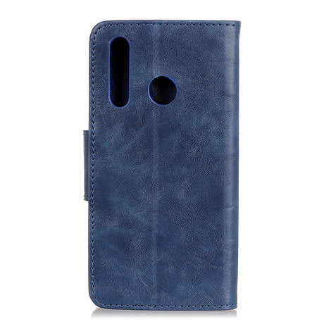 Samsung Galaxy A20s Neutralt Læder Cover m. Pung Blå