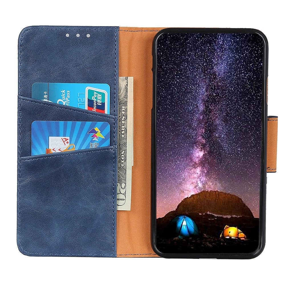 Samsung Galaxy A20s Neutralt Læder Cover m. Pung Blå