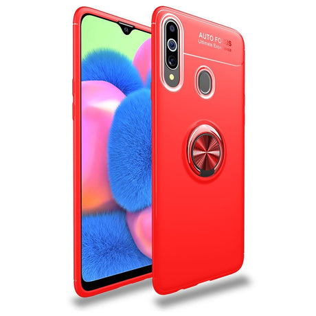 Samsung Galaxy A20s Cover m. Magnetisk Kickstand Rød m. Ring