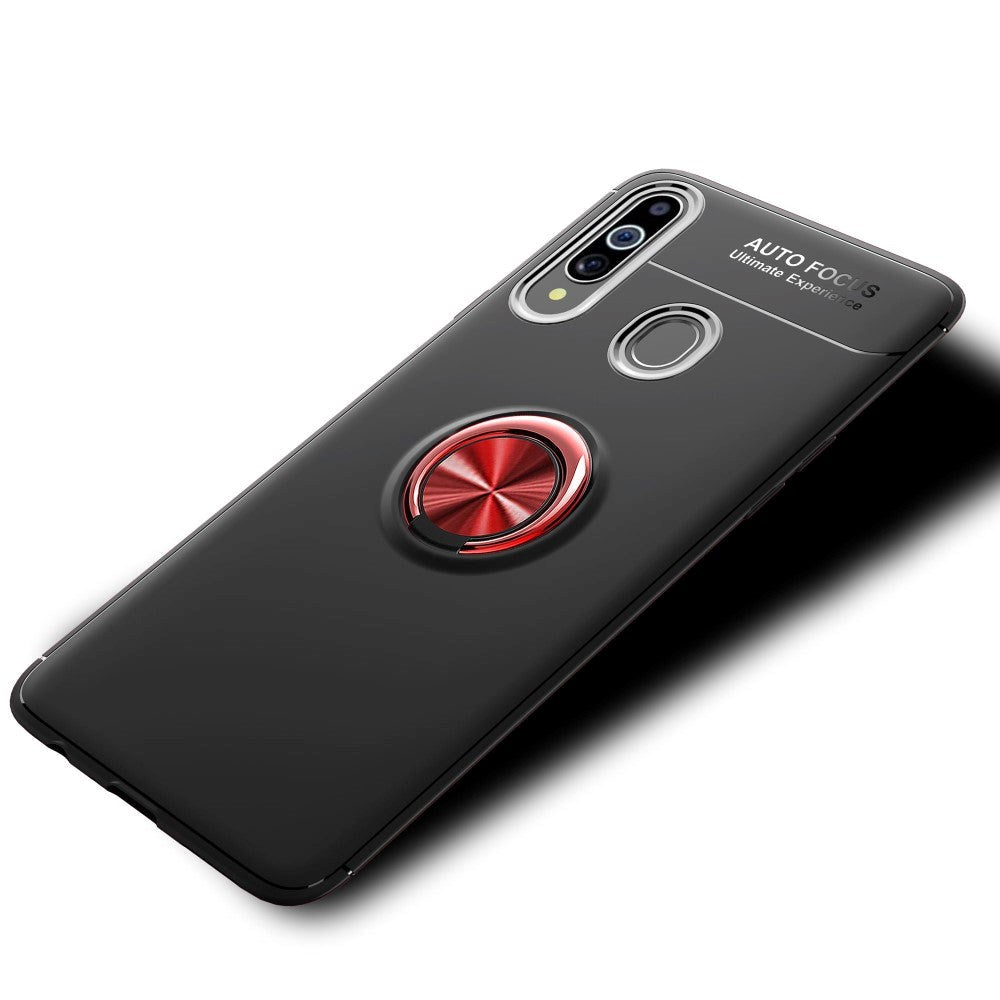 Samsung Galaxy A20s Cover m. Magnetisk Kickstand Sort m. Rød Ring