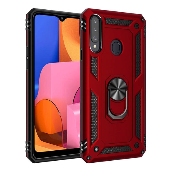 Samsung Galaxy A20s Håndværkercover m. Magnetisk Kickstand - Rød