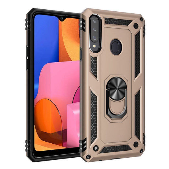 Samsung Galaxy A20s Håndværkercover m. Magnetisk Kickstand - Guld