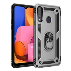 Samsung Galaxy A20s Håndværkercover m. Magnetisk Kickstand - Sølv