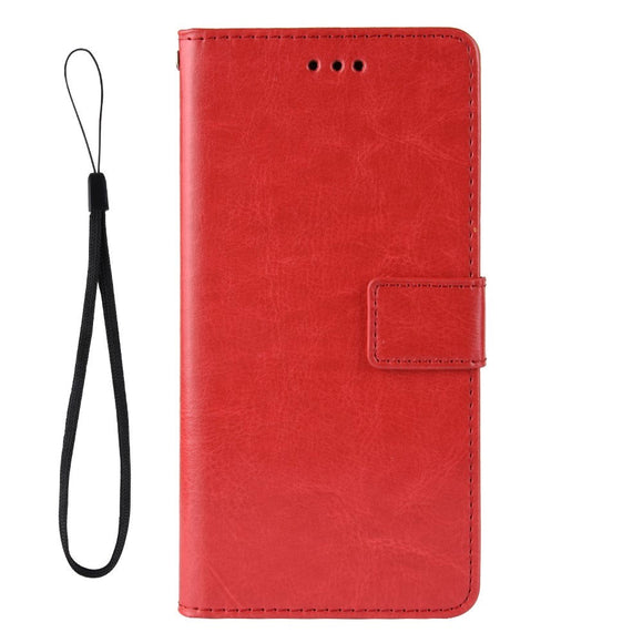 Samsung Galaxy A51 Læder Cover m. Pung & Strop - Rød