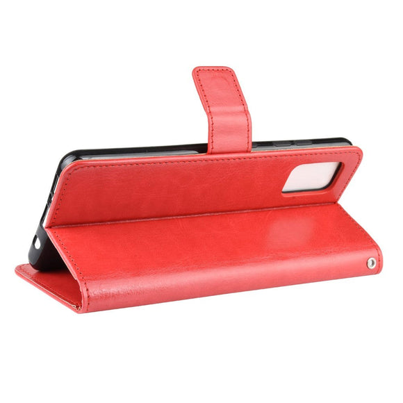 Samsung Galaxy A51 Læder Cover m. Pung & Strop - Rød