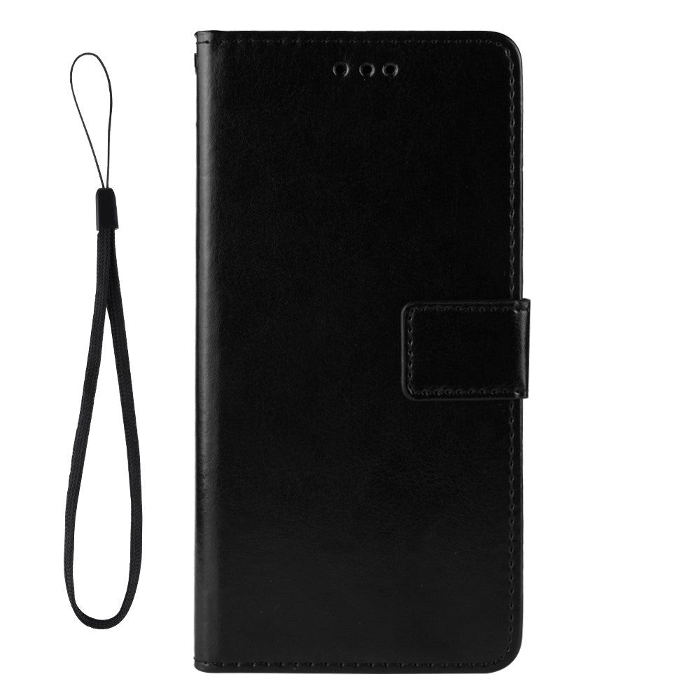 Samsung Galaxy A51 Læder Cover m. Pung & Strop - Sort