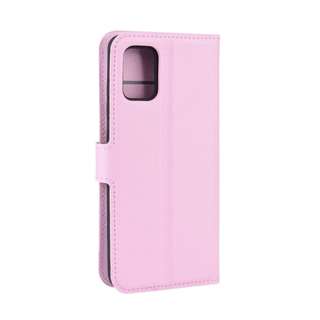 Samsung Galaxy A71 Litchi Læder Cover m. Pung - Lyserød