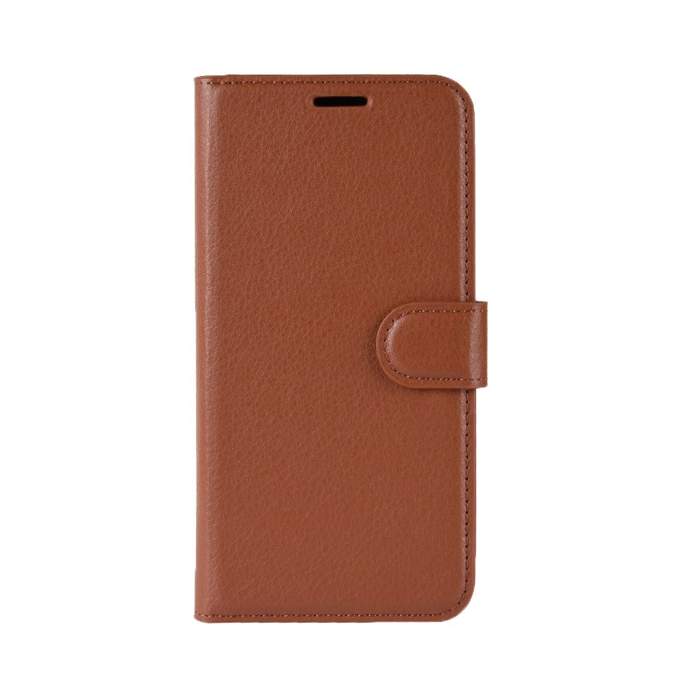 Samsung Galaxy A71 Litchi Læder Cover m. Pung - Brun