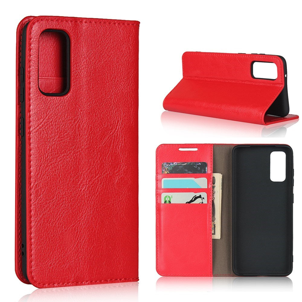 EIDERWOOD Samsung Galaxy S20 Kunstlæder Flip Cover m. Kortholder & Ståfunktion - Rød
