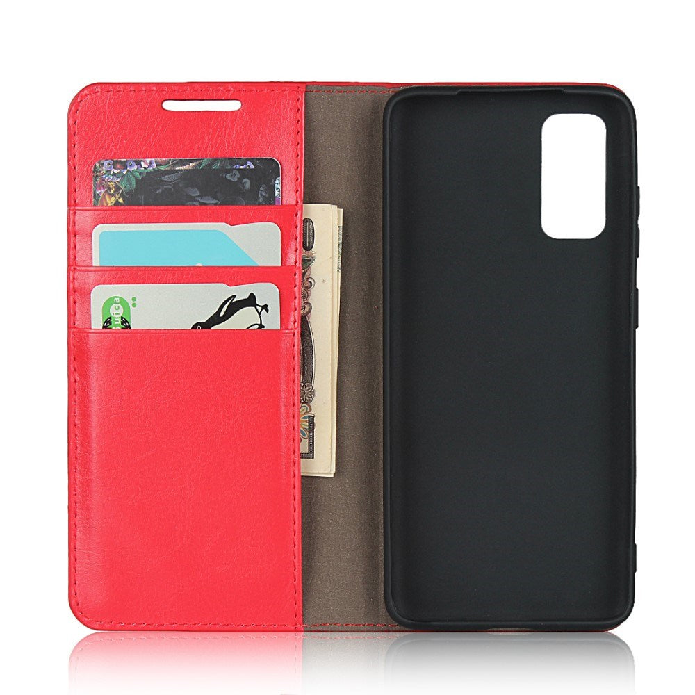 EIDERWOOD Samsung Galaxy S20 Kunstlæder Flip Cover m. Kortholder & Ståfunktion - Rød