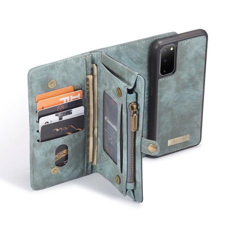 CASEME Samsung Galaxy S20 2-in-1 Retro Læder Cover m. Pung Lysegrøn