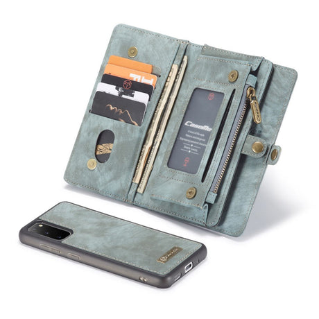 CASEME Samsung Galaxy S20 2-in-1 Retro Læder Cover m. Pung Lysegrøn