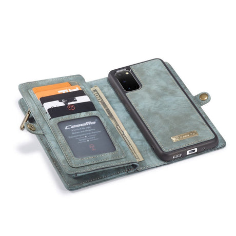 CASEME Samsung Galaxy S20 2-in-1 Retro Læder Cover m. Pung Lysegrøn
